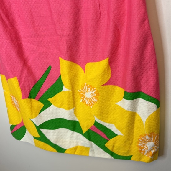NWT LILLY PULITZER WOMENS FRANCO DANCING DAFFODILS STRAPLESS DRESS PINK SIZE 4 - Picture 4 of 9